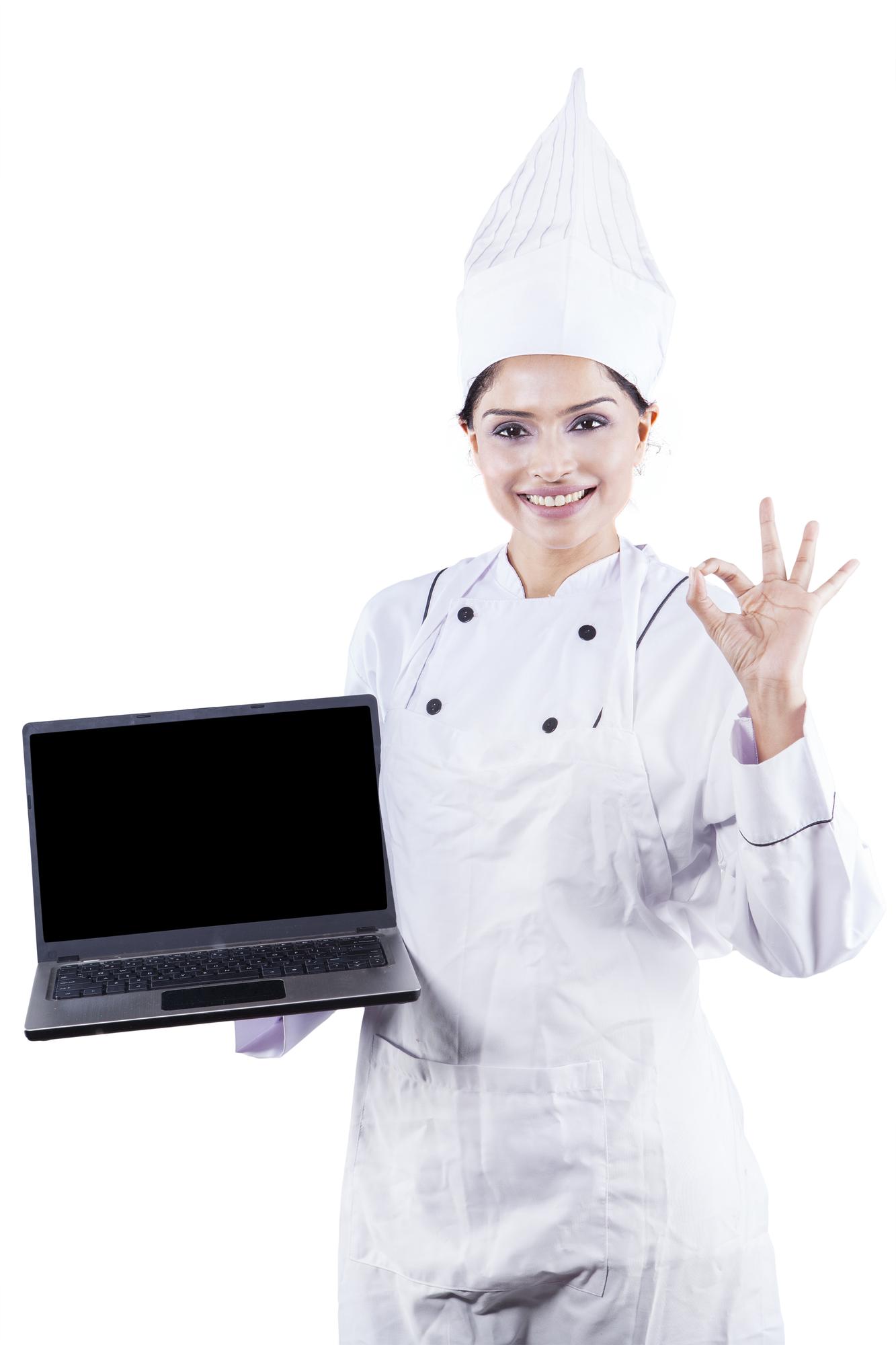 Cucina di laboratorio e chef al lavoro